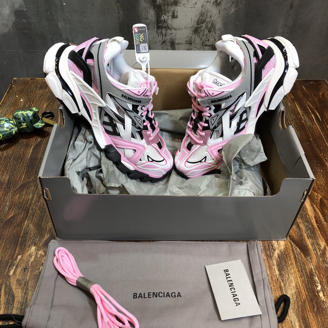 BALENCIAGA Track Trainer LED Sneakers in Pink