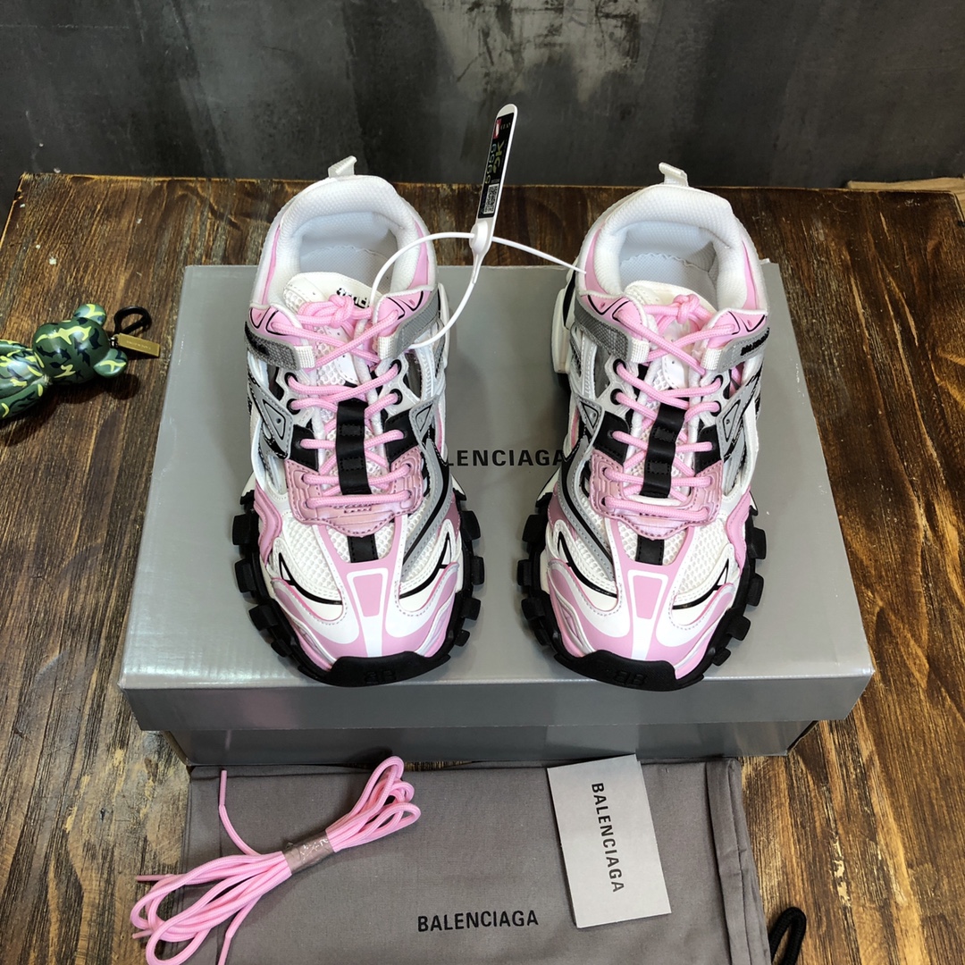 BALENCIAGA Track Trainer LED Sneakers in Pink