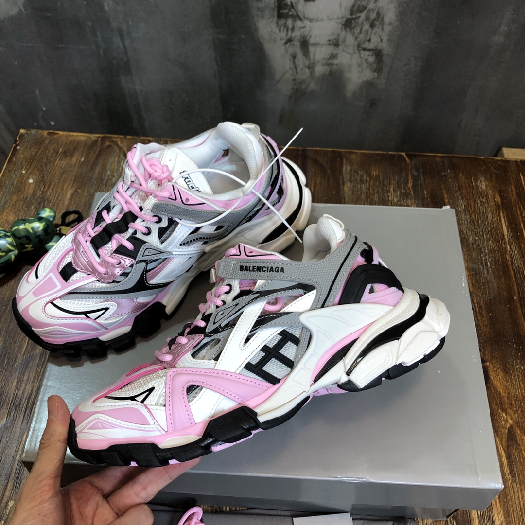 BALENCIAGA Track Trainer LED Sneakers in Pink