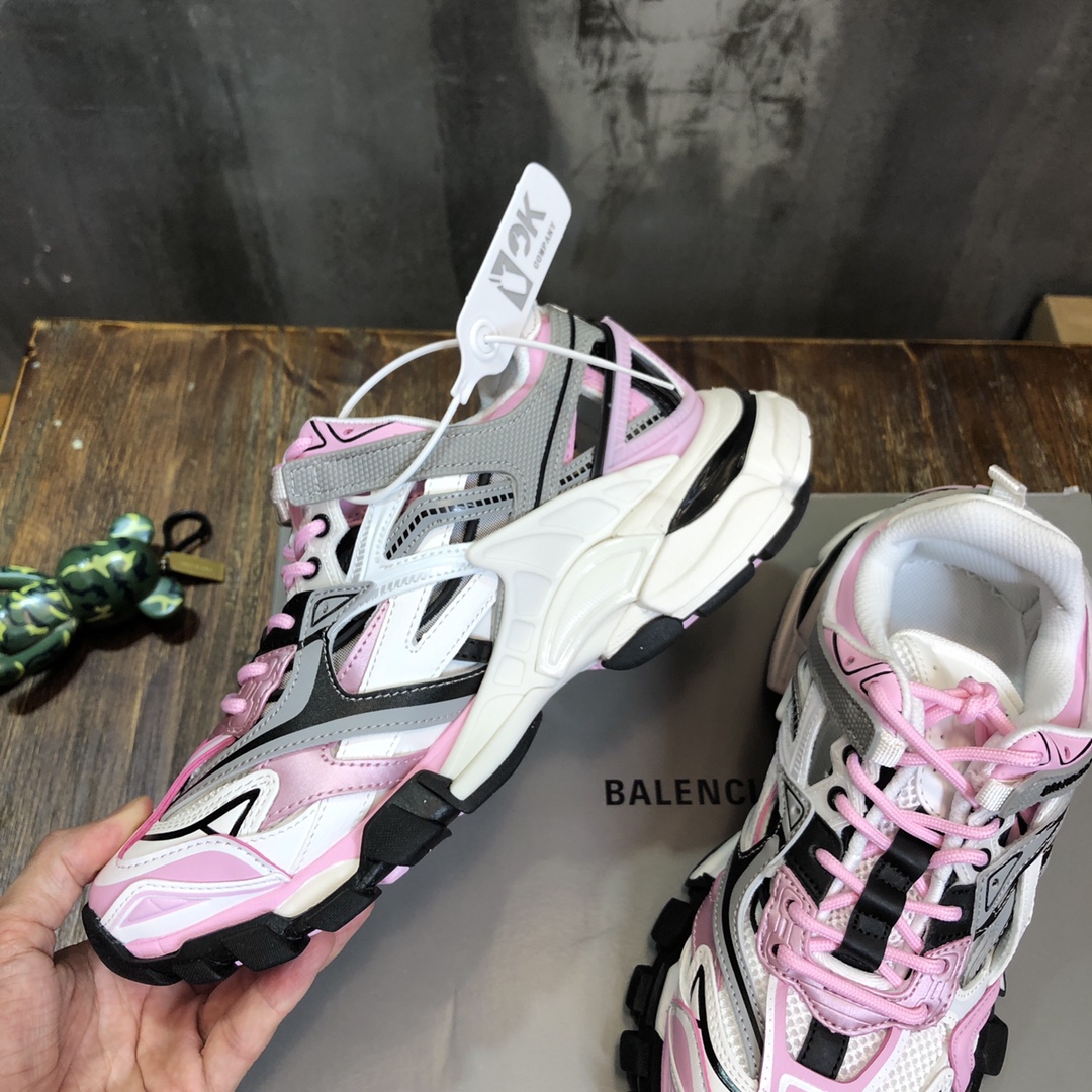 BALENCIAGA Track Trainer LED Sneakers in Pink