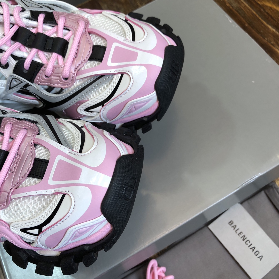 BALENCIAGA Track Trainer LED Sneakers in Pink