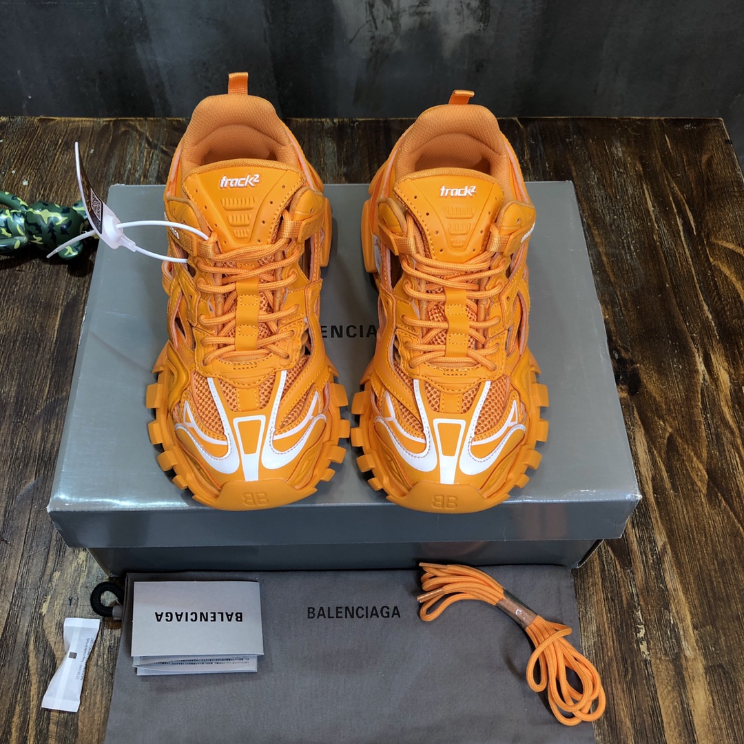 BALENCIAGA Track Trainer LED Sneakers in Orange
