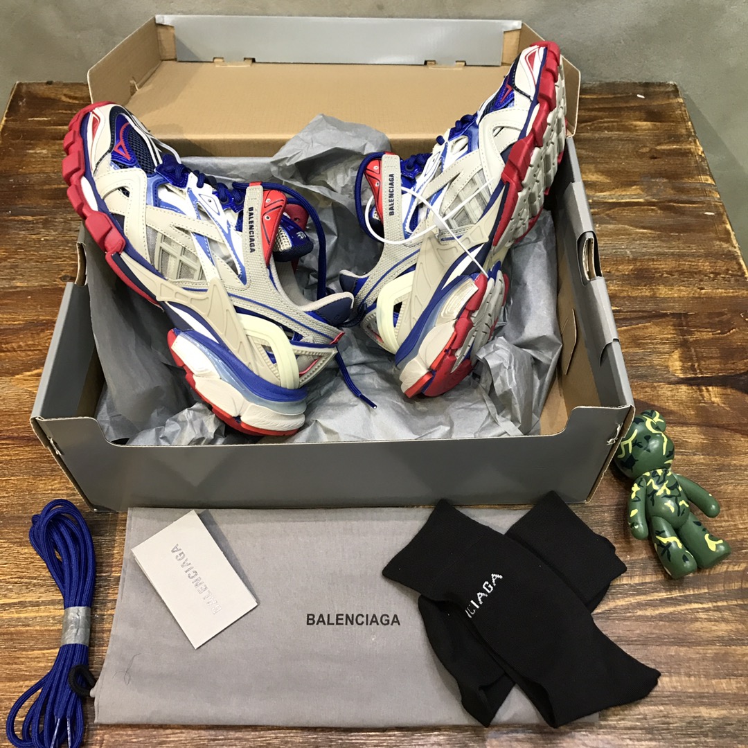 BALENCIAGA Track Trainer LED Sneakers in Blue