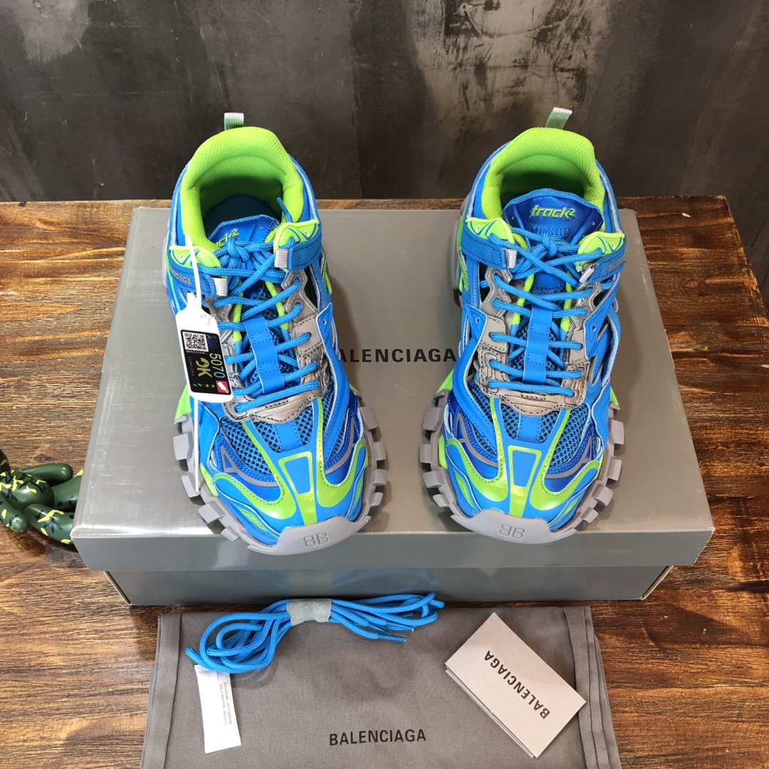 BALENCIAGA Track Trainer LED Sneakers in Blue