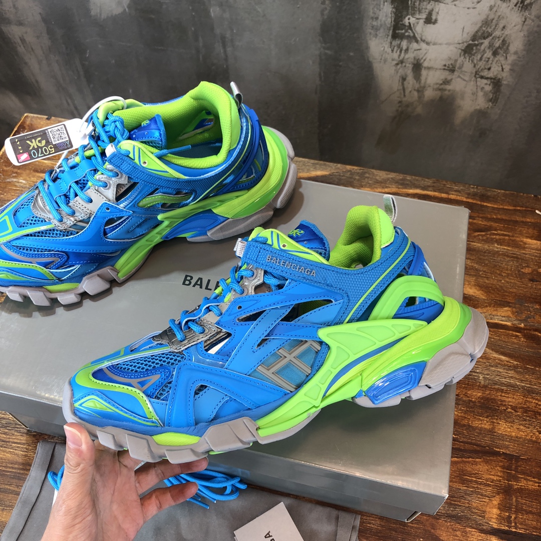 BALENCIAGA Track Trainer LED Sneakers in Blue