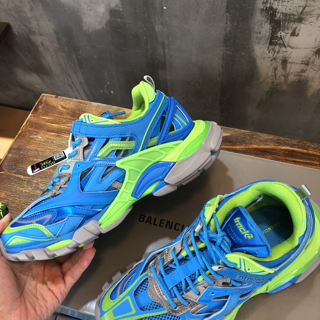 BALENCIAGA Track Trainer LED Sneakers in Blue