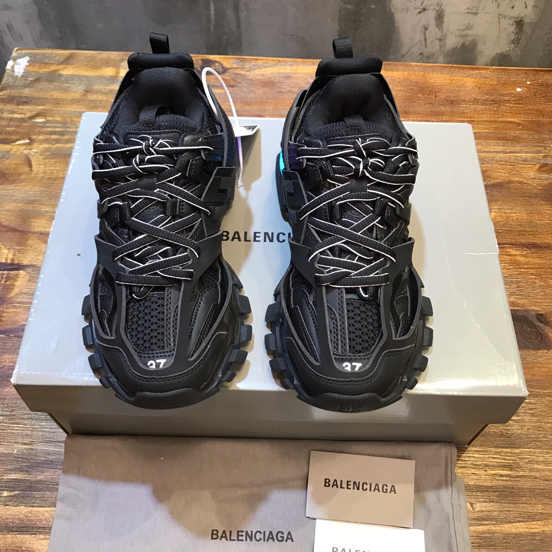 BALENCIAGA Track Trainer LED Sneakers in Black