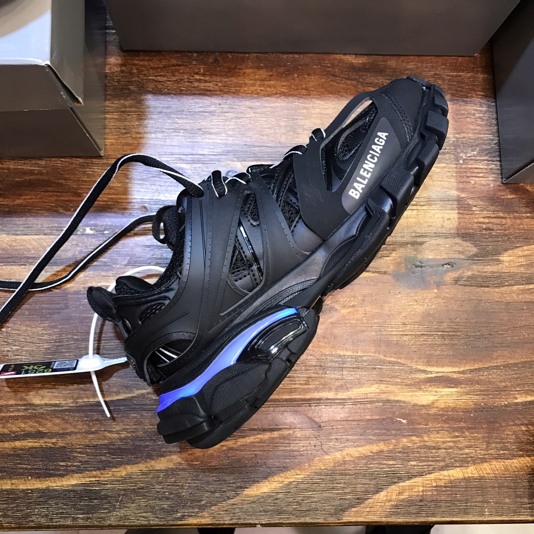 BALENCIAGA Track Trainer LED Sneakers in Black