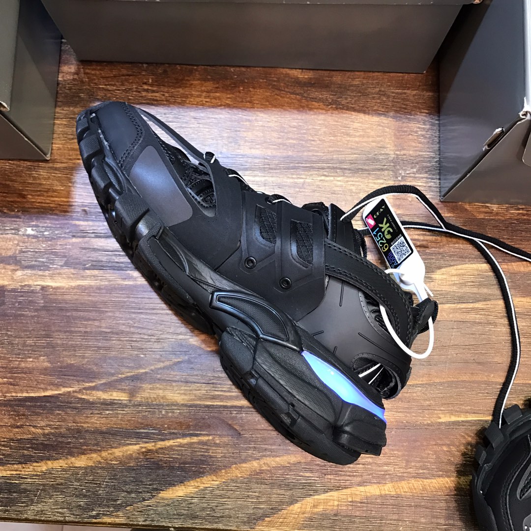 BALENCIAGA Track Trainer LED Sneakers in Black