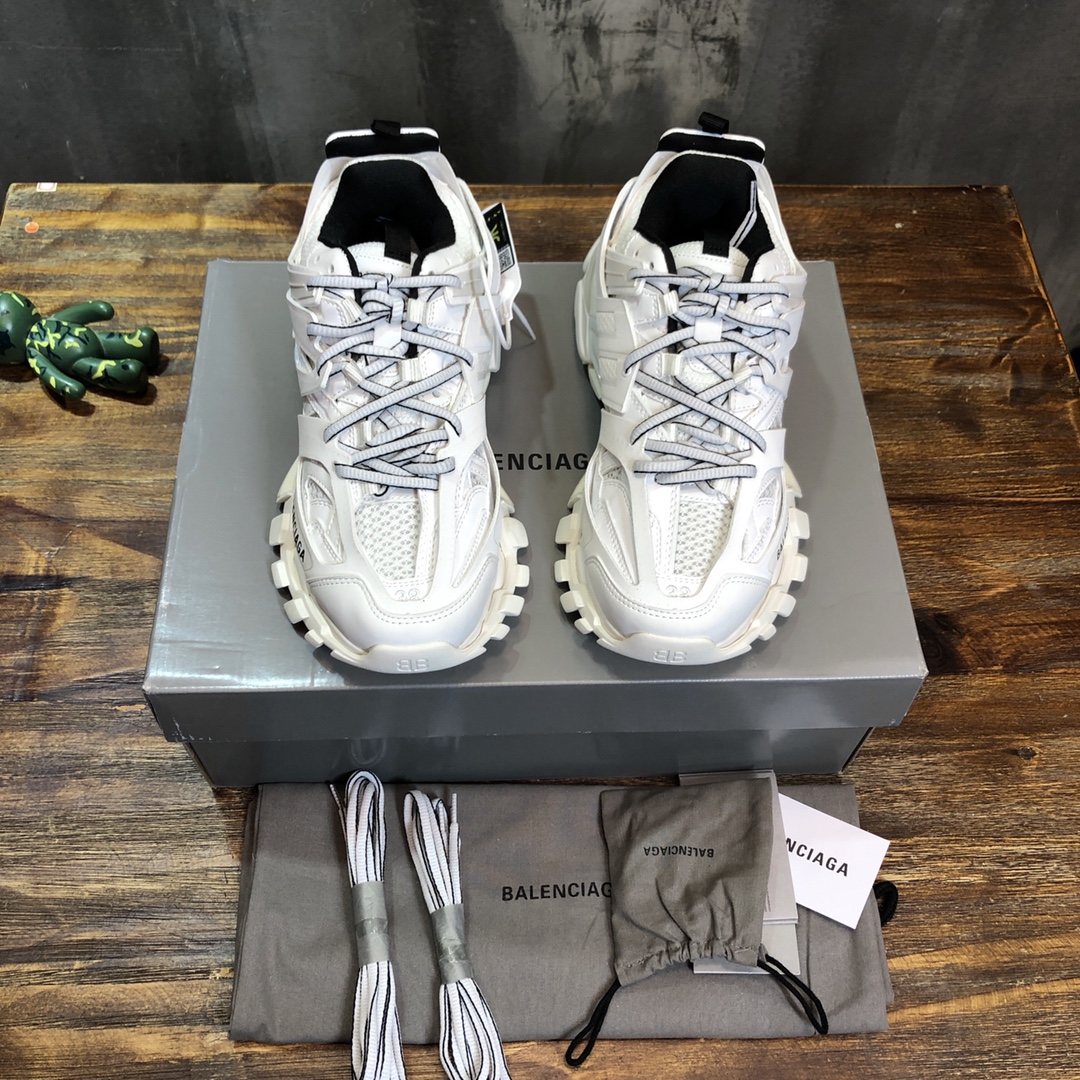 BALENCIAGA Track Trainer LED Sneakers in Beige