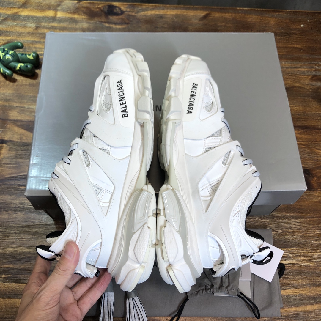 BALENCIAGA Track Trainer LED Sneakers in Beige