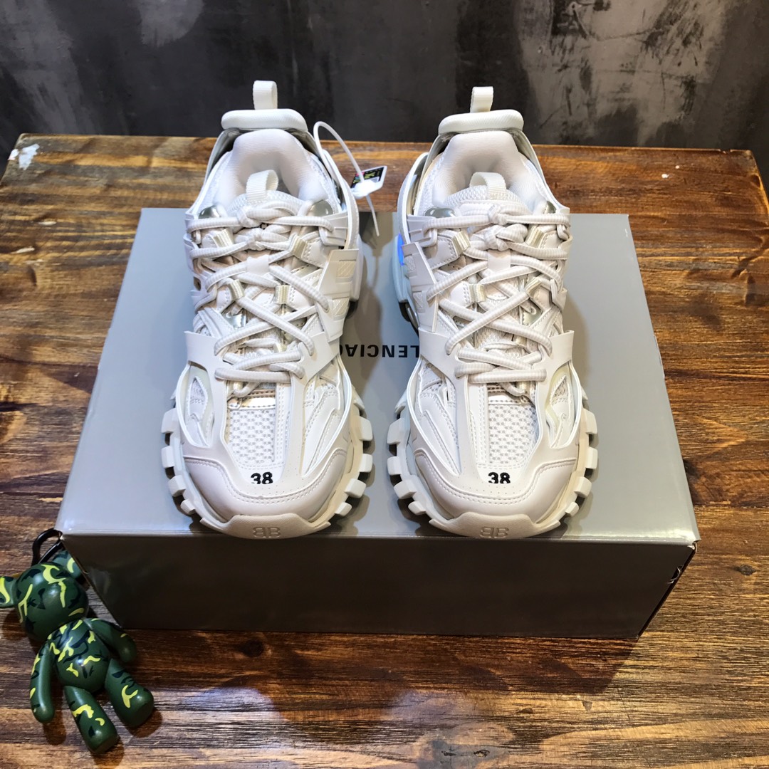 BALENCIAGA Track Trainer LED Sneakers in Beige