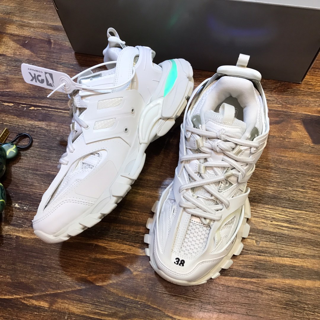 BALENCIAGA Track Trainer LED Sneakers in Beige