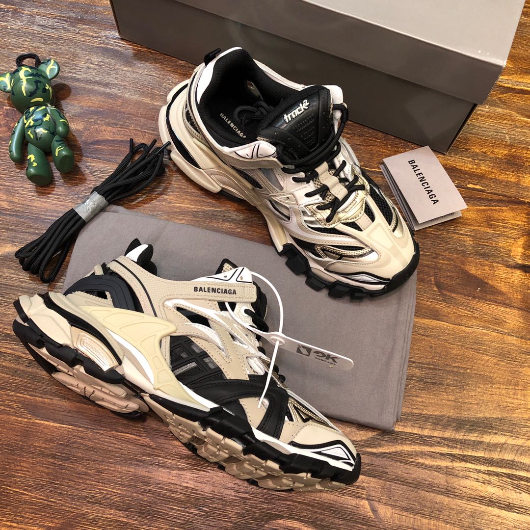 BALENCIAGA Track Trainer LED Sneakers in Beige