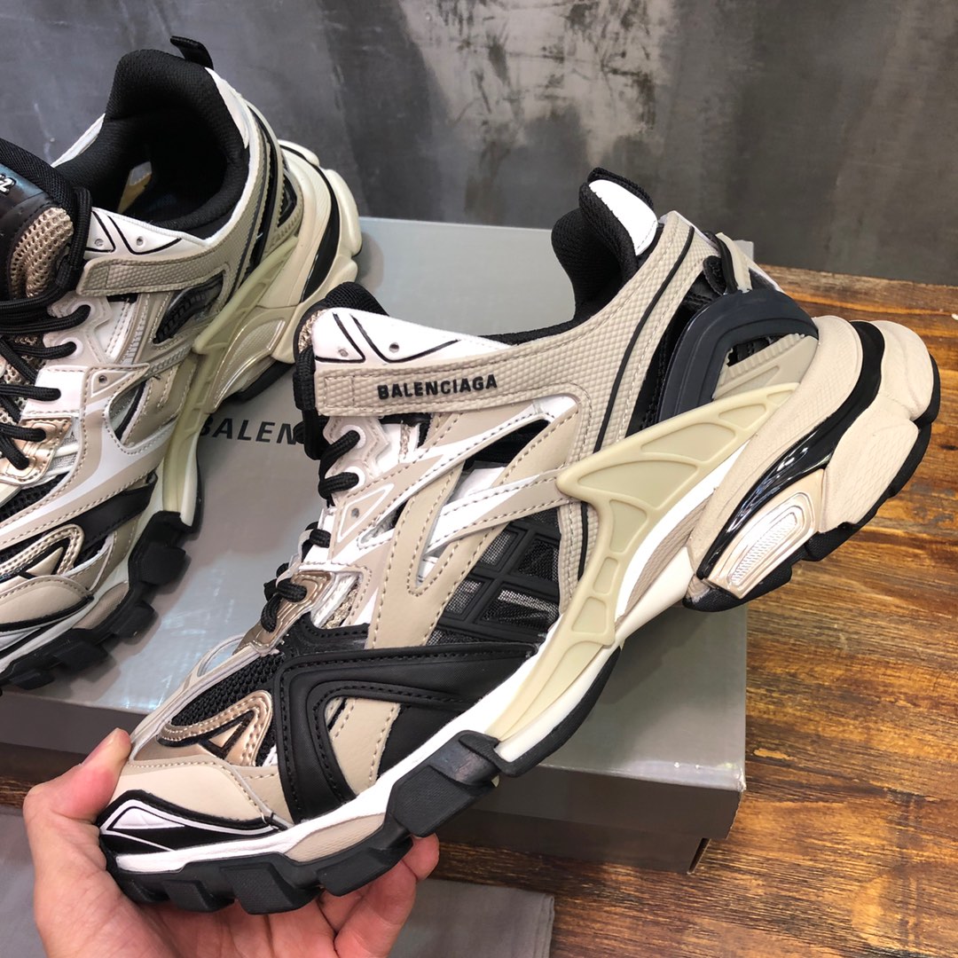 BALENCIAGA Track Trainer LED Sneakers in Beige