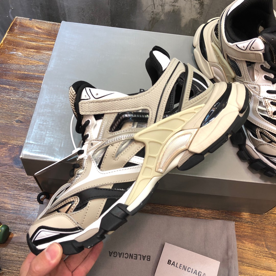 BALENCIAGA Track Trainer LED Sneakers in Beige