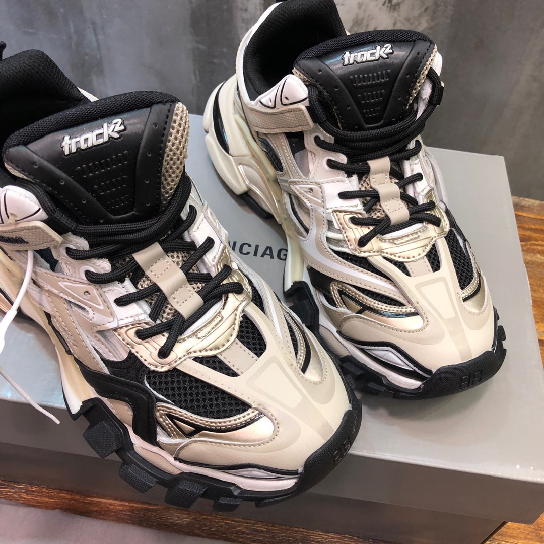 BALENCIAGA Track Trainer LED Sneakers in Beige