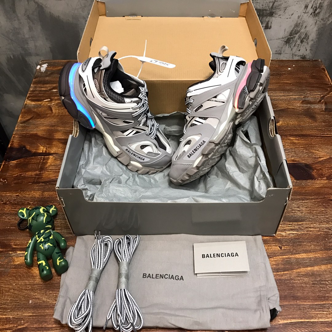 BALENCIAGA Track Trainer LED Sneakers  in Grey