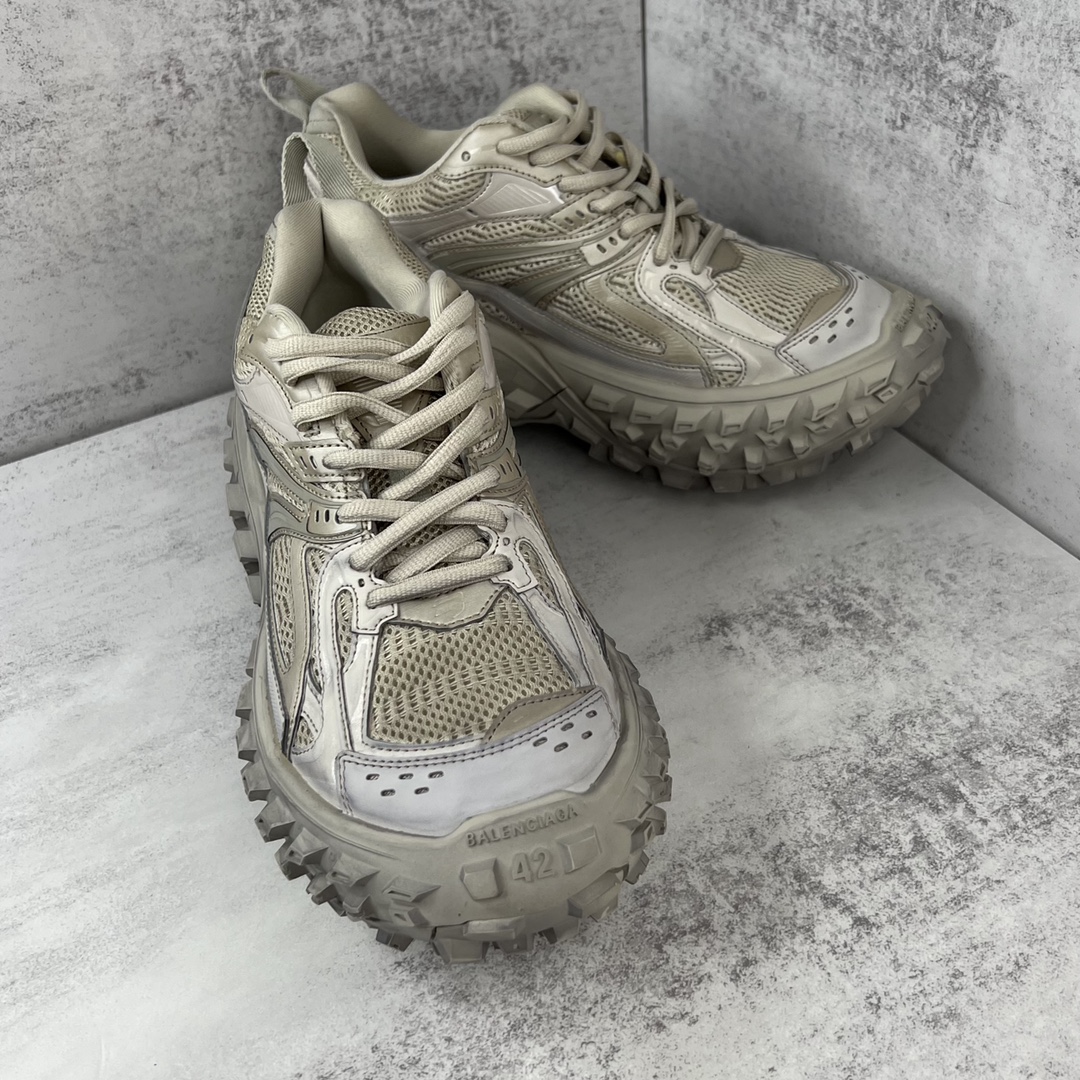 Balenciaga Defender mesh and rubber platform sneakers in grey