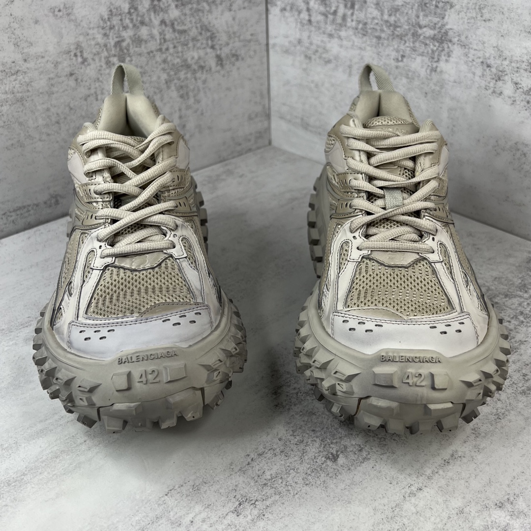 Balenciaga Defender mesh and rubber platform sneakers in grey