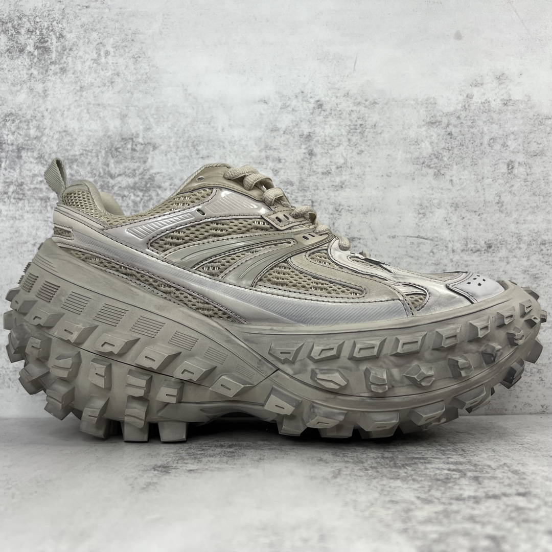 Balenciaga Defender mesh and rubber platform sneakers in grey