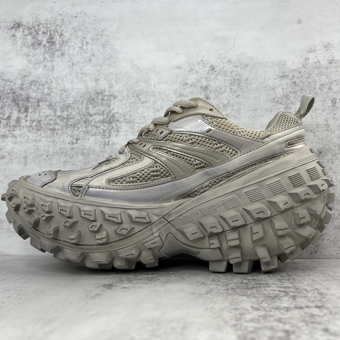 Balenciaga Defender mesh and rubber platform sneakers in grey