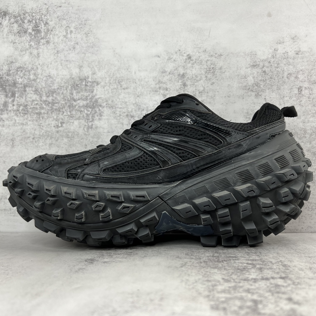 Balenciaga Defender mesh and rubber platform sneakers in black