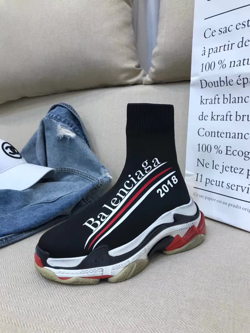 Balenciaga Custom Speed Trainer X Triple S Sneaker Black Triple012