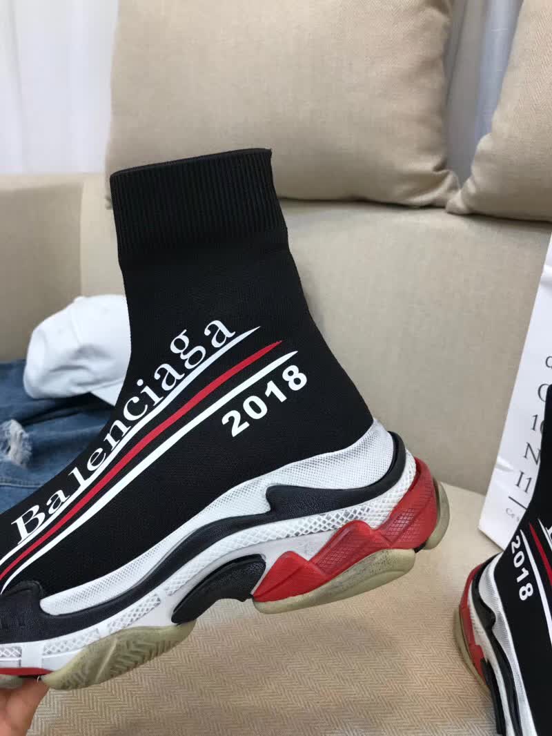 Balenciaga Custom Speed Trainer X Triple S Sneaker Black Triple012