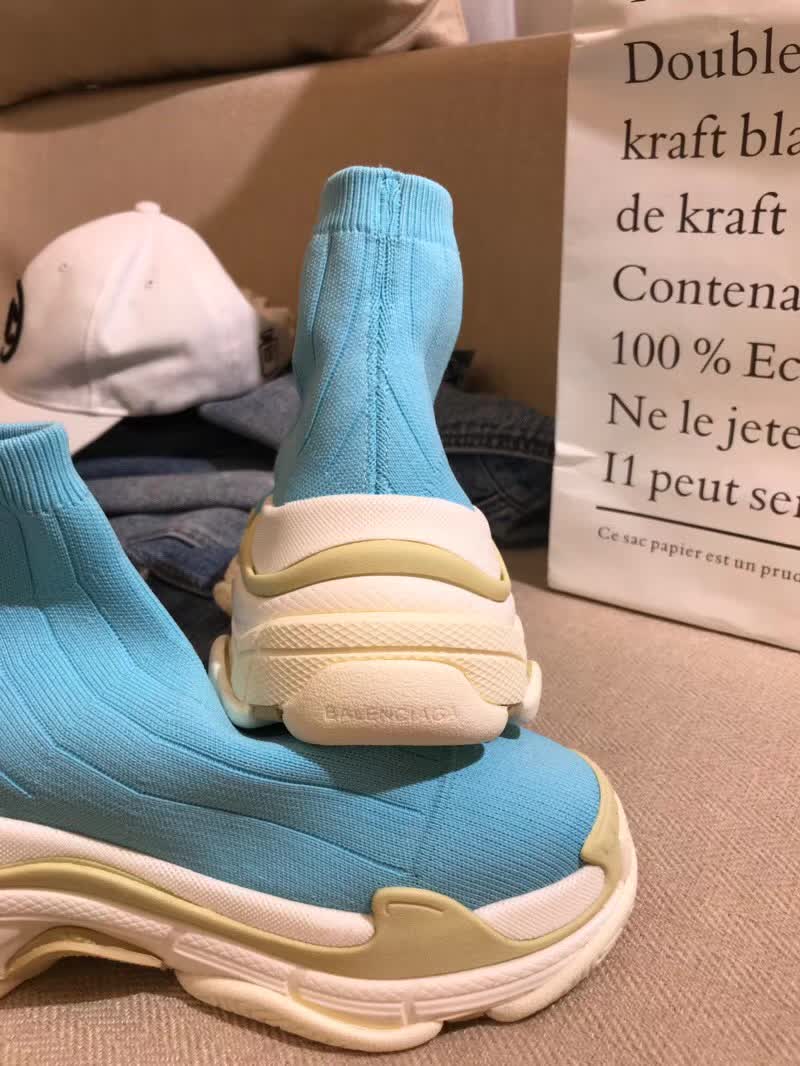 Balenciaga Custom Speed Trainer X Triple S Sneaker Azure Triple011