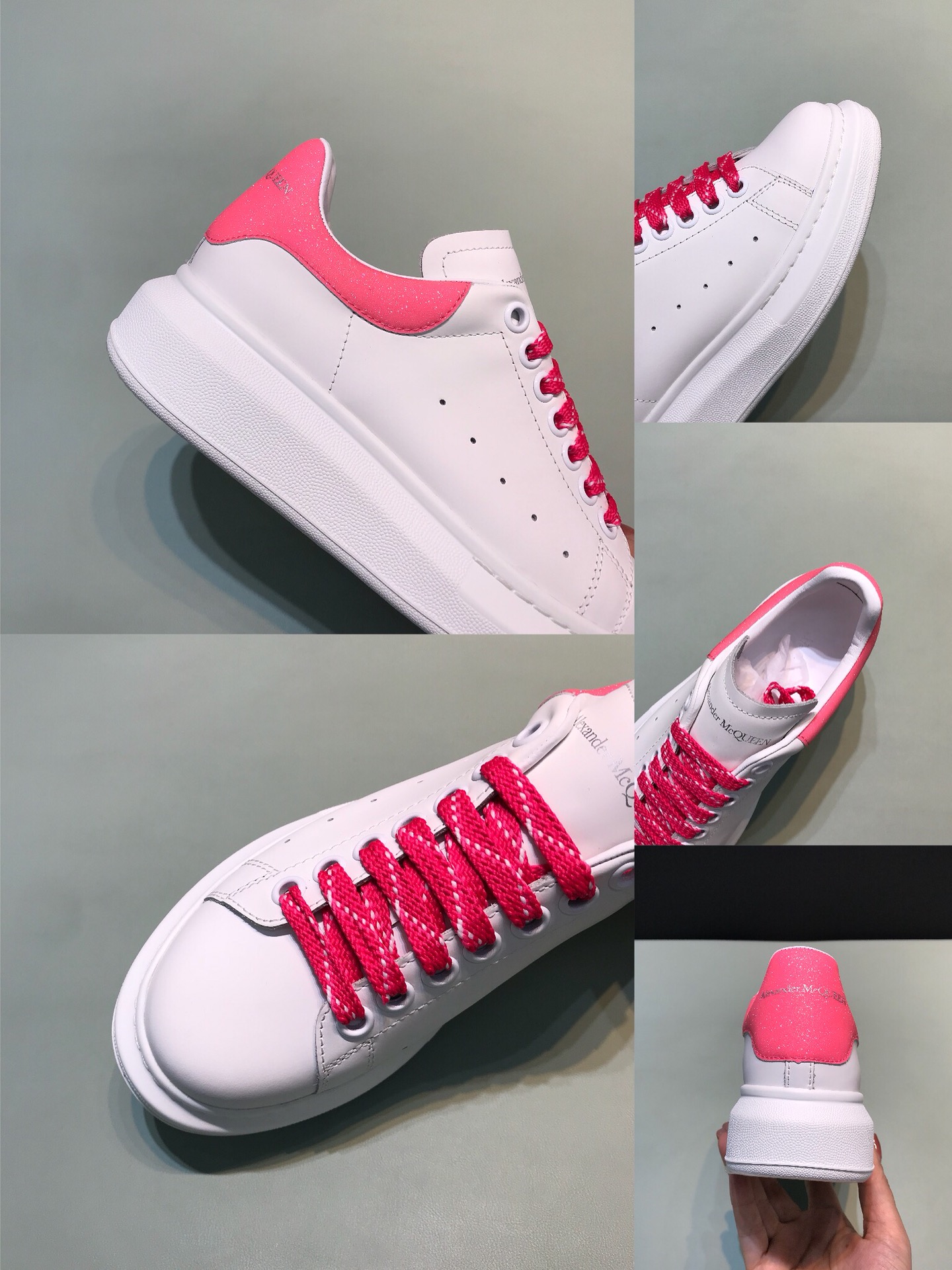 Alexander McQueen Sneaker Oversized in Pink Heel