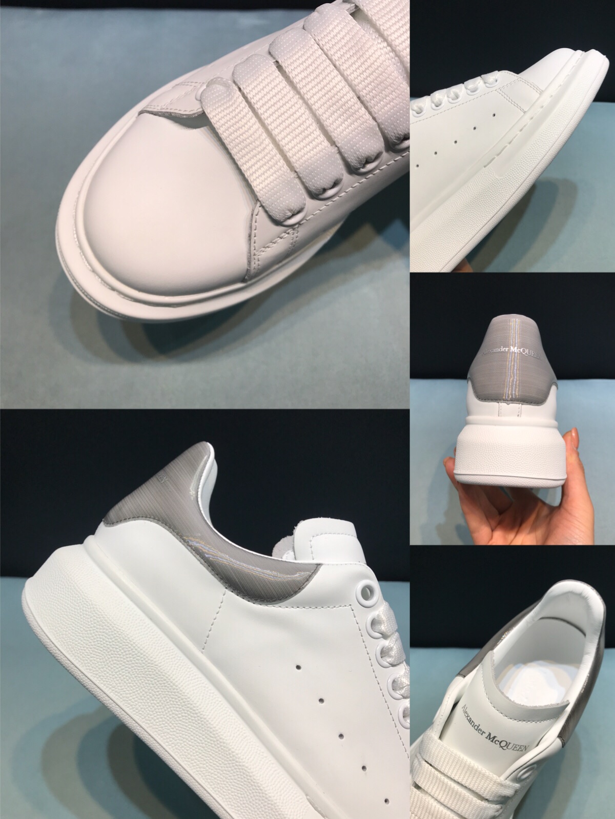 Alexander McQueen Sneaker Oversized Gray Heel