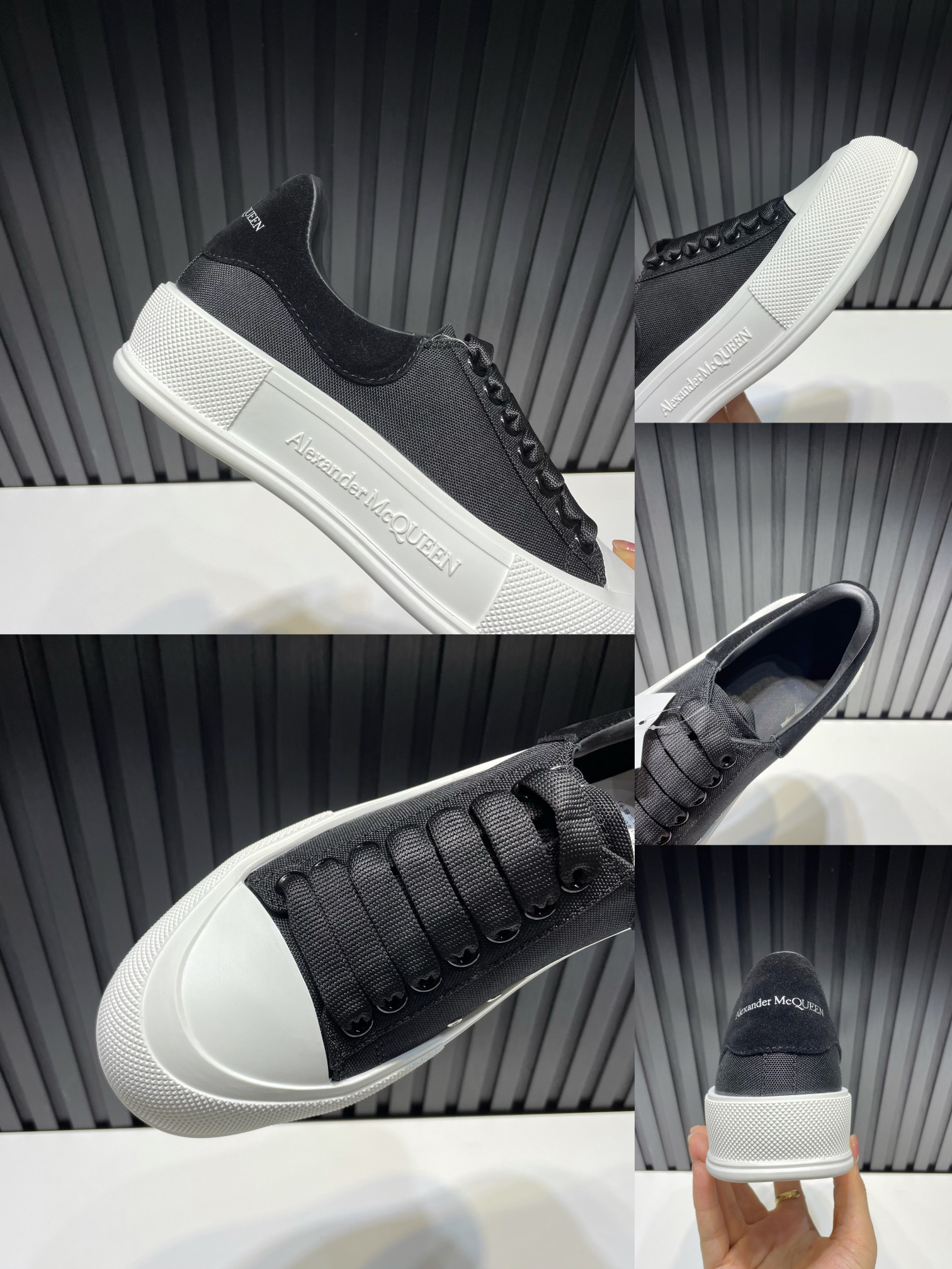 Alexander McQueen Sneaker Deck Plimsoll in Black