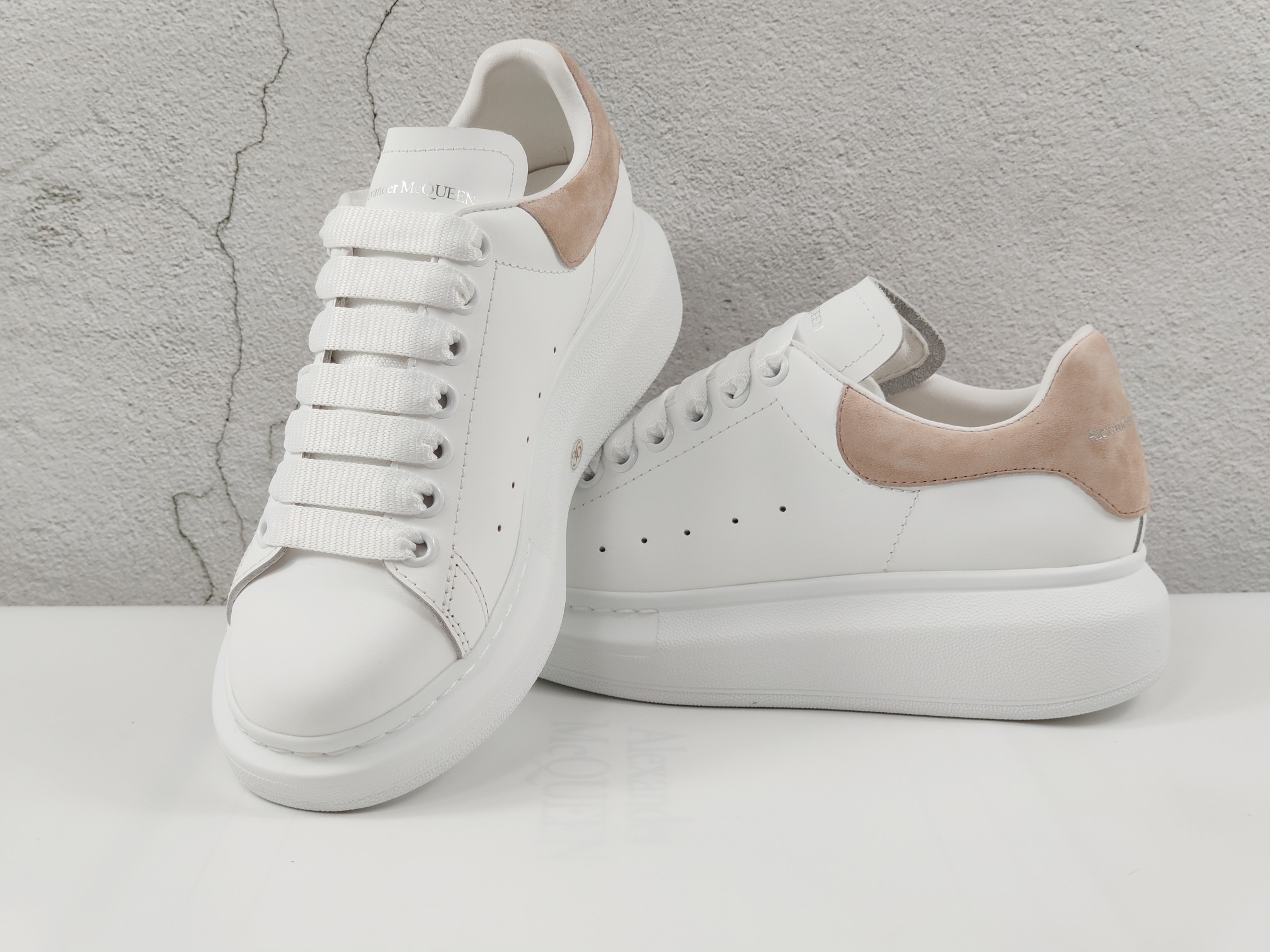 Alexander McQueen Oversized Sneaker in Cream Heel