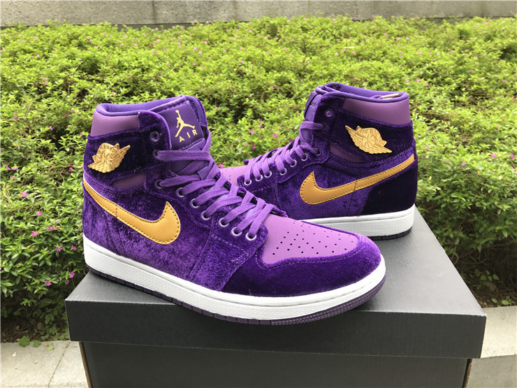 Air Jordan 1 Retro High Purple Velvet Men Sneakers 55999B577932