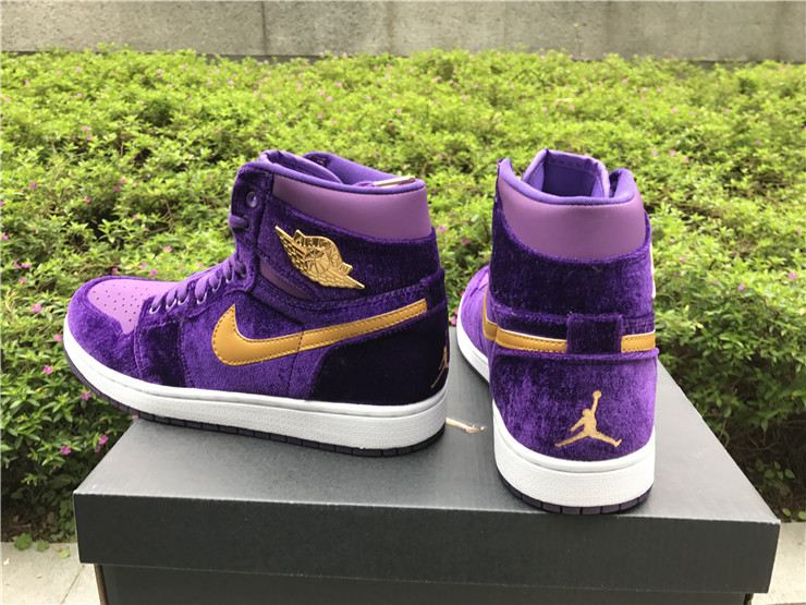 Air Jordan 1 Retro High Purple Velvet Men Sneakers 55999B577932