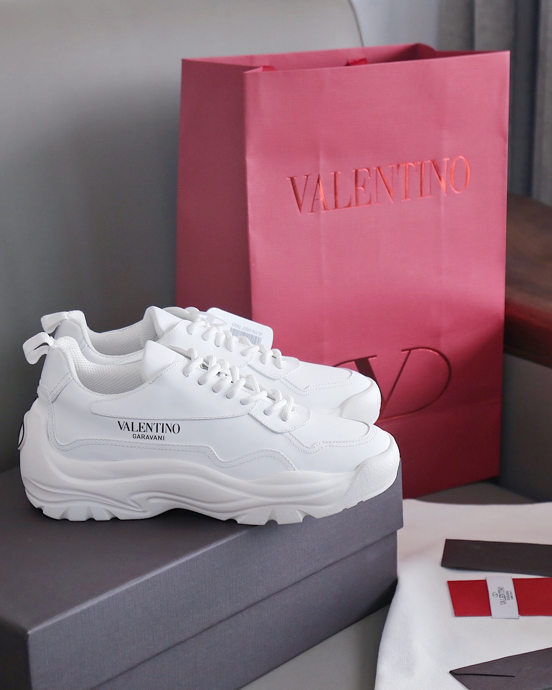 Valentino Sneaker Gumboy Calfskin in White