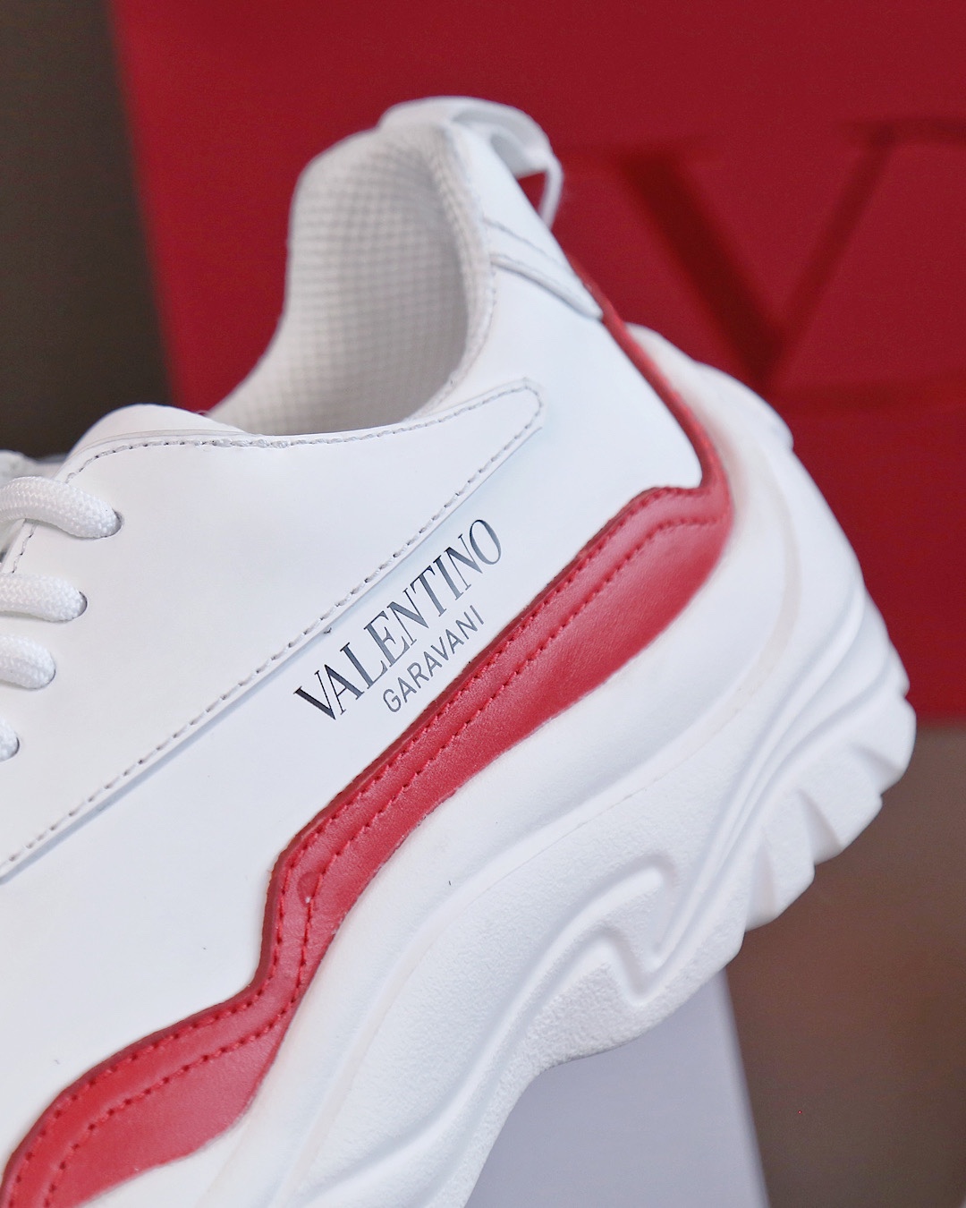 Valentino Sneaker Gumboy Calfskin in Red