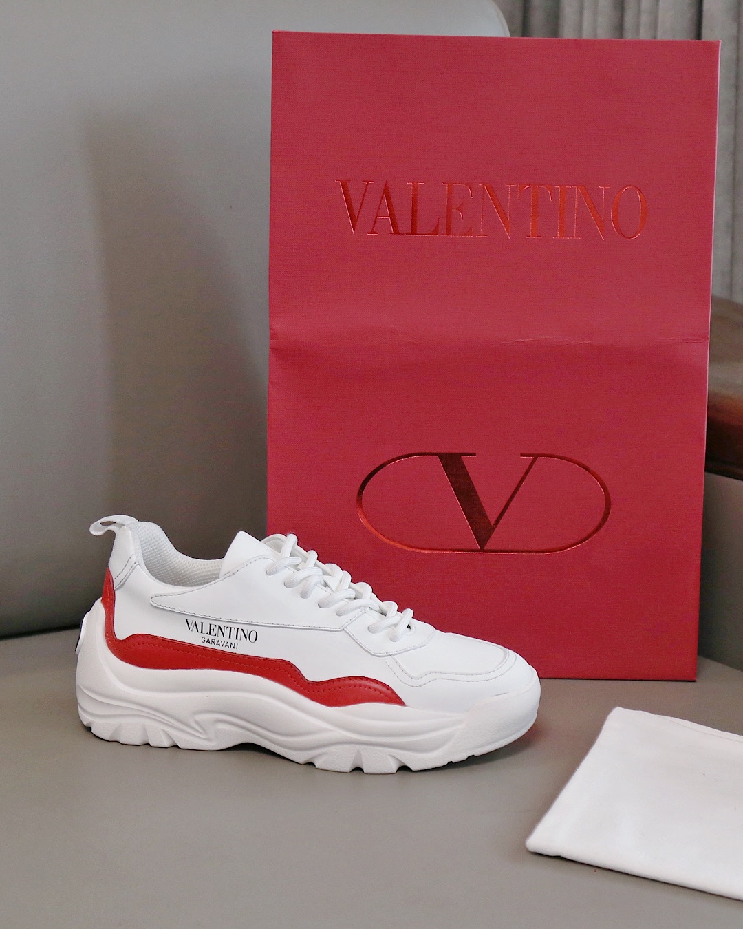 Valentino Sneaker Gumboy Calfskin in Red