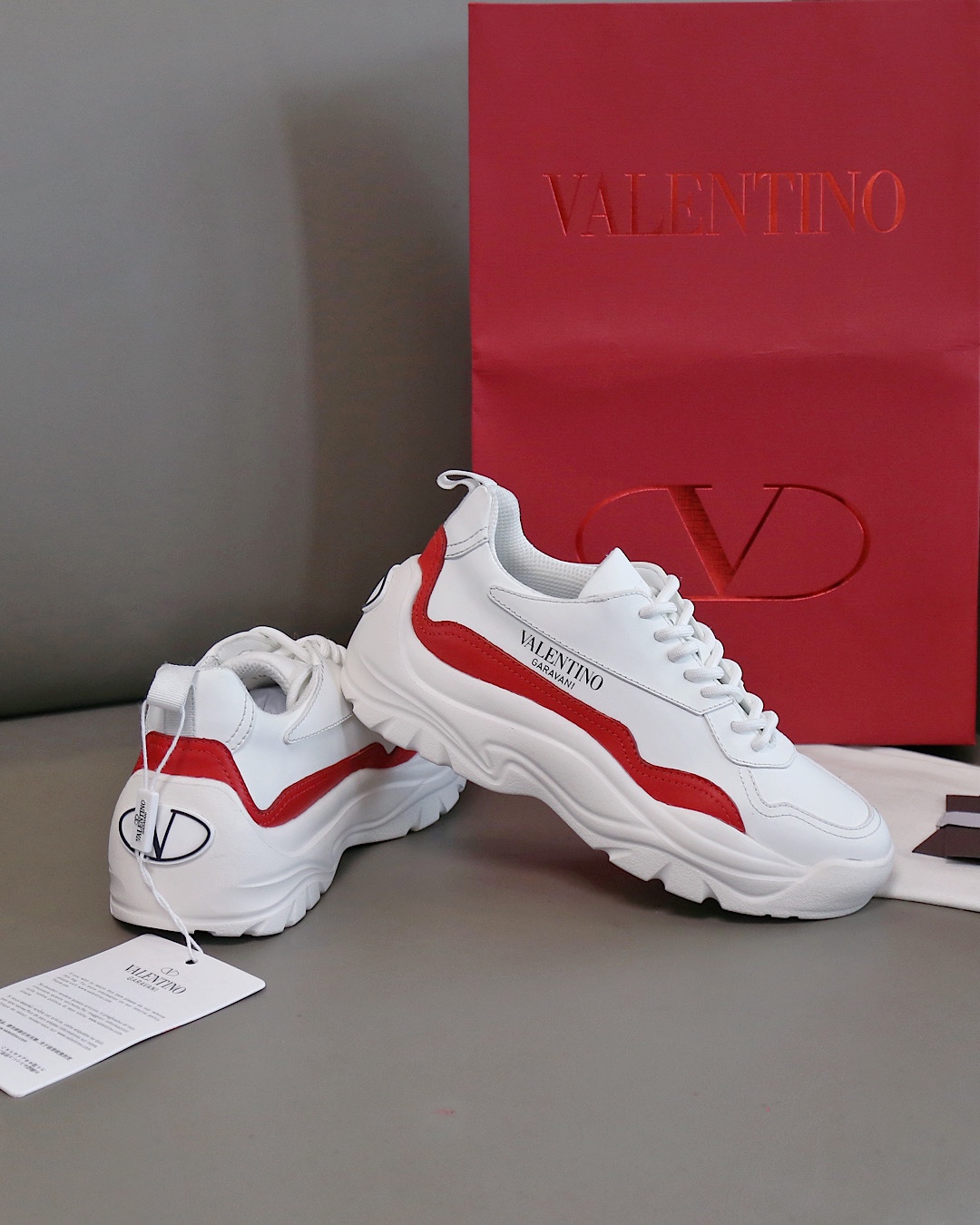 Valentino Sneaker Gumboy Calfskin in Red