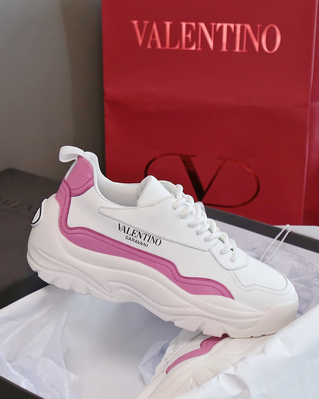 Valentino Sneaker Gumboy Calfskin in Pink