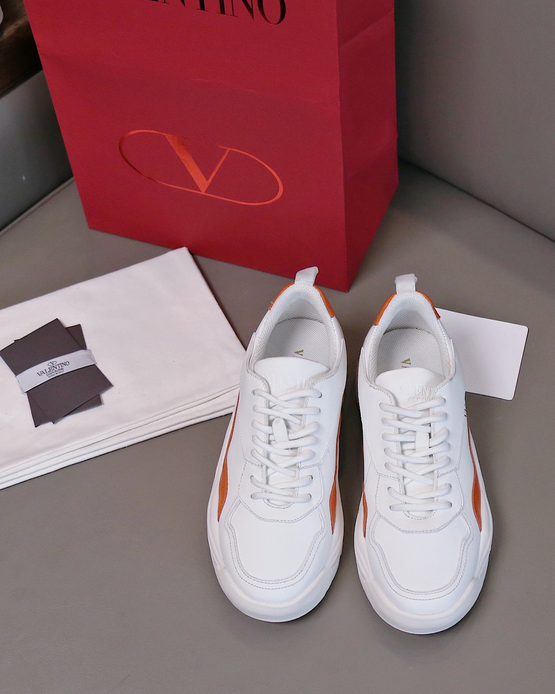 Valentino Sneaker Gumboy Calfskin in Orange