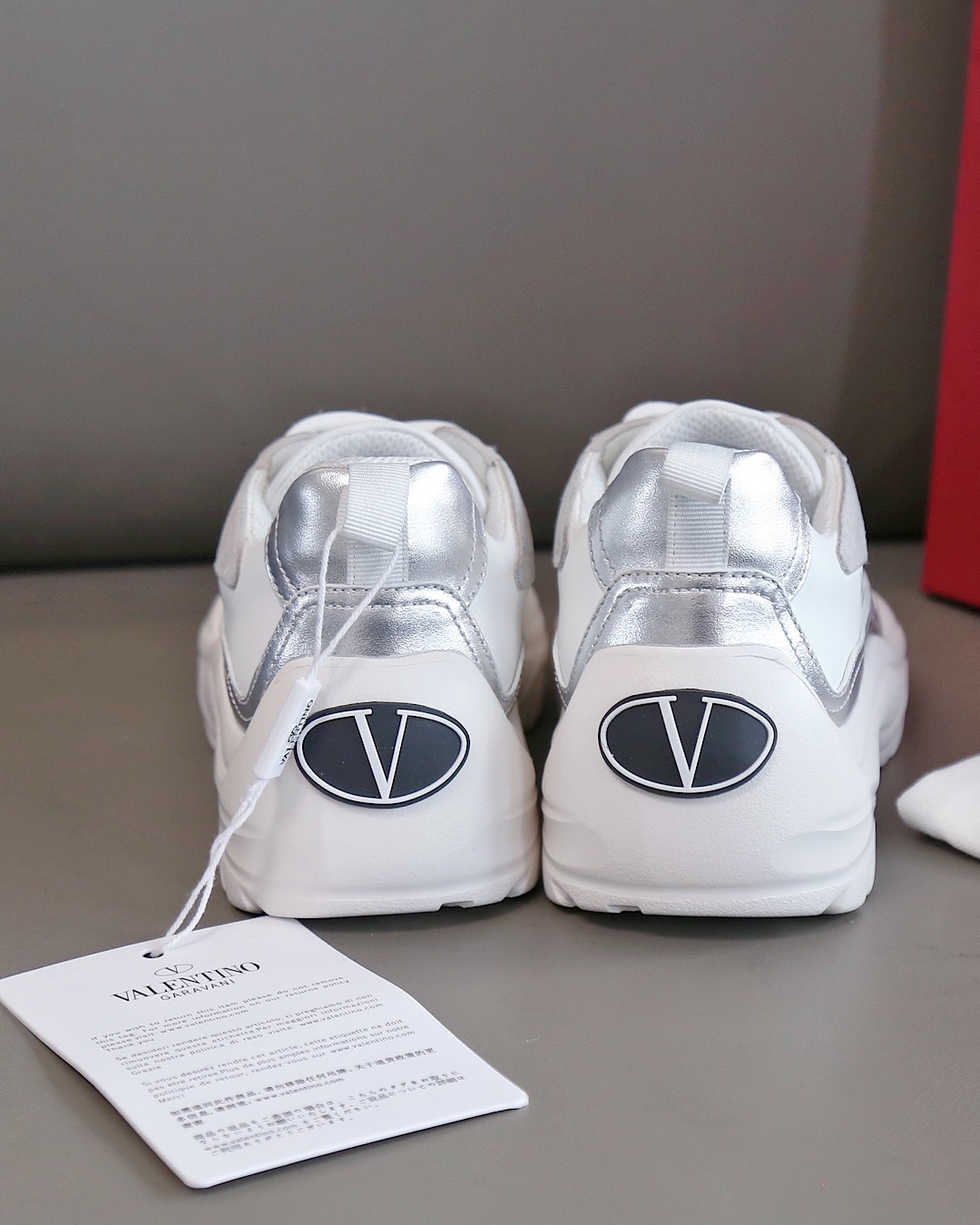 Valentino Sneaker Gumboy Calfskin in Gray