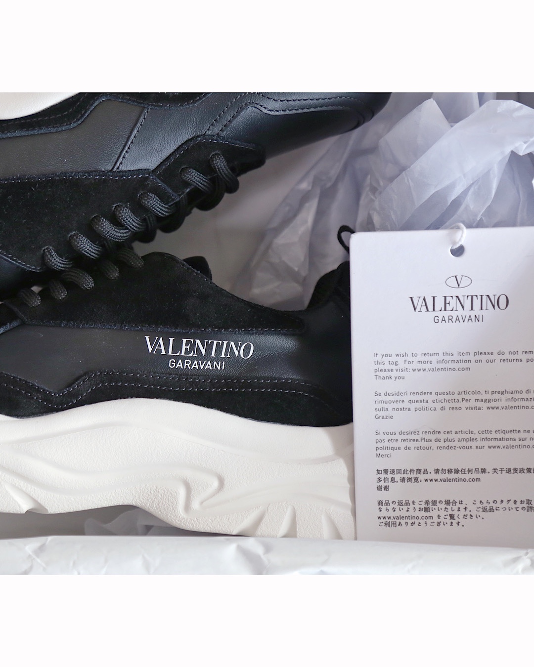 Valentino Sneaker Gumboy Calfskin in Black