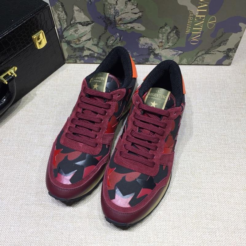 Valentino Perfect Quality Sneakers Red and camouflage stars detail with white sole MS071431