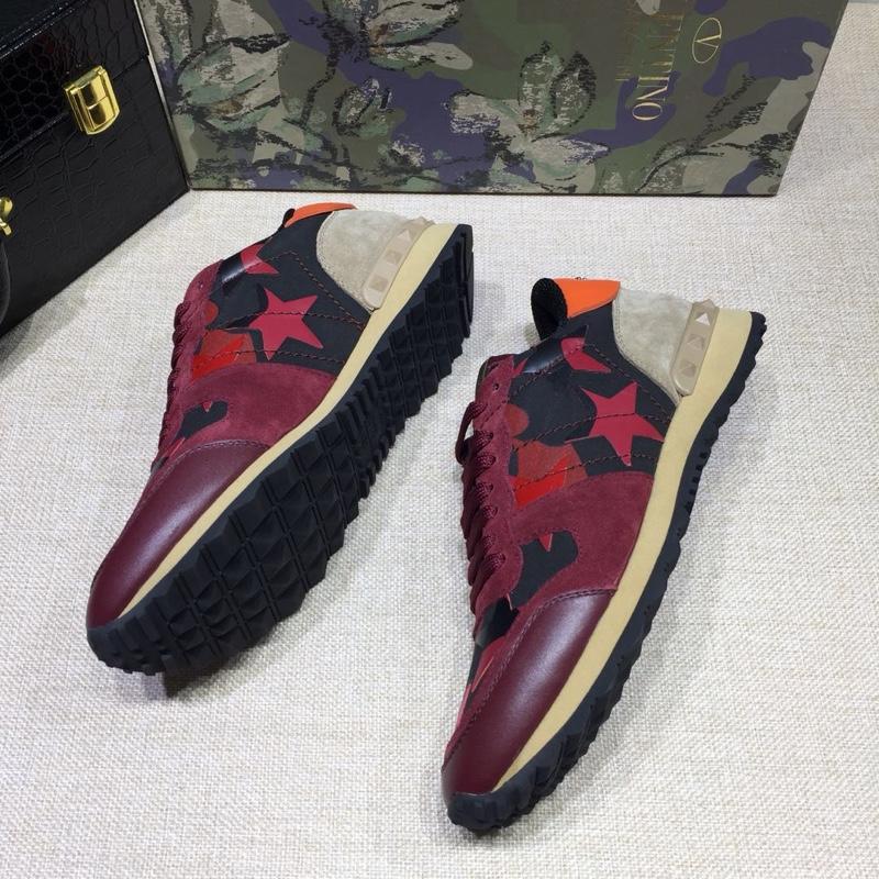 Valentino Perfect Quality Sneakers Red and camouflage stars detail with white sole MS071431