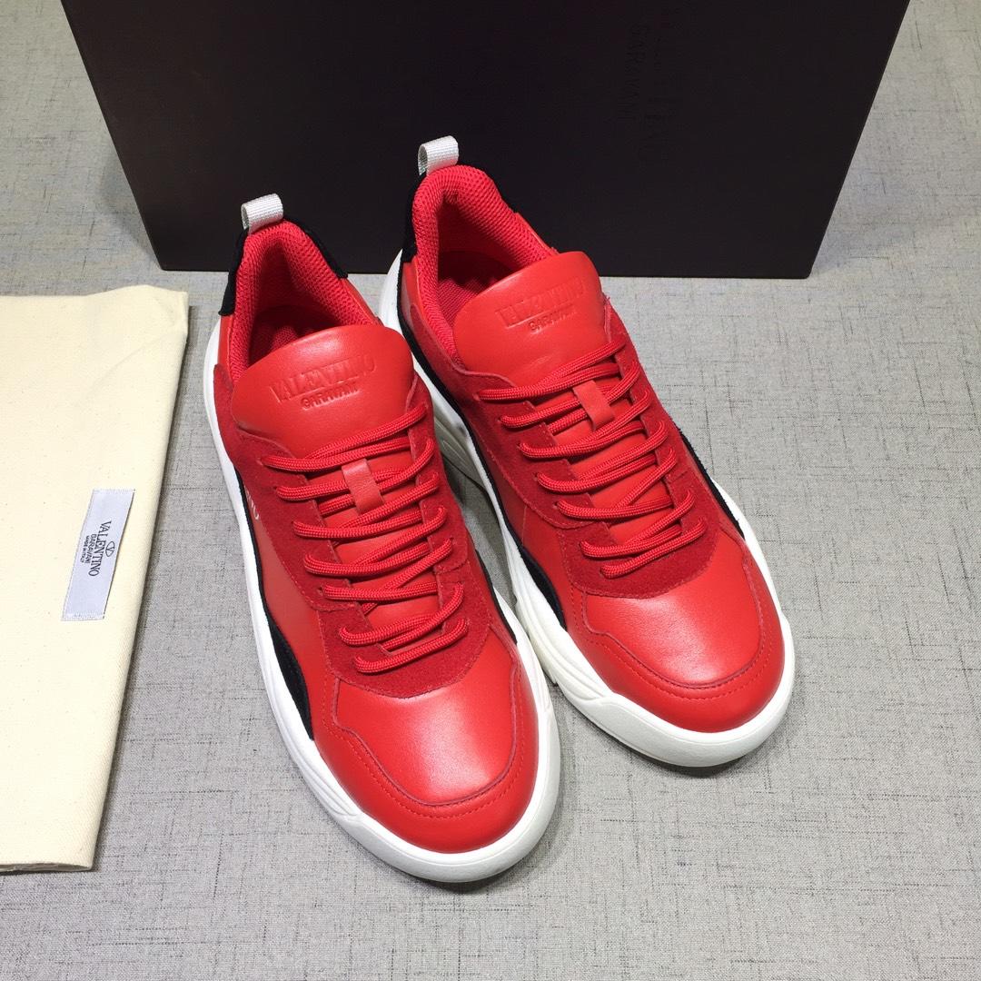 Valentino Perfect Quality Sneakers Red and black heel with white sole MS071450