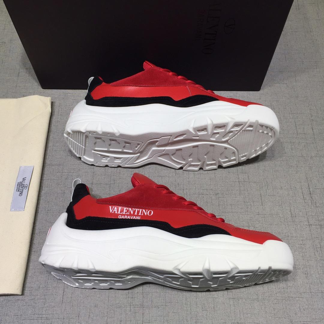 Valentino Perfect Quality Sneakers Red and black heel with white sole MS071450