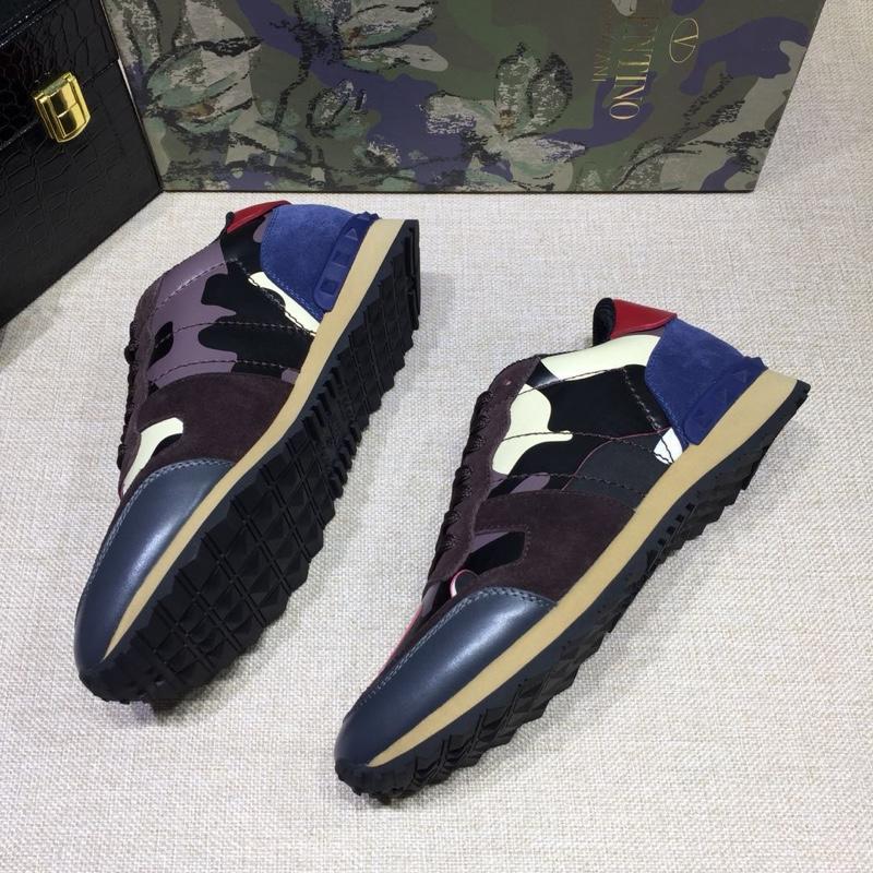 Valentino Perfect Quality Sneakers Purple and white camouflage details with beige soles MS071445