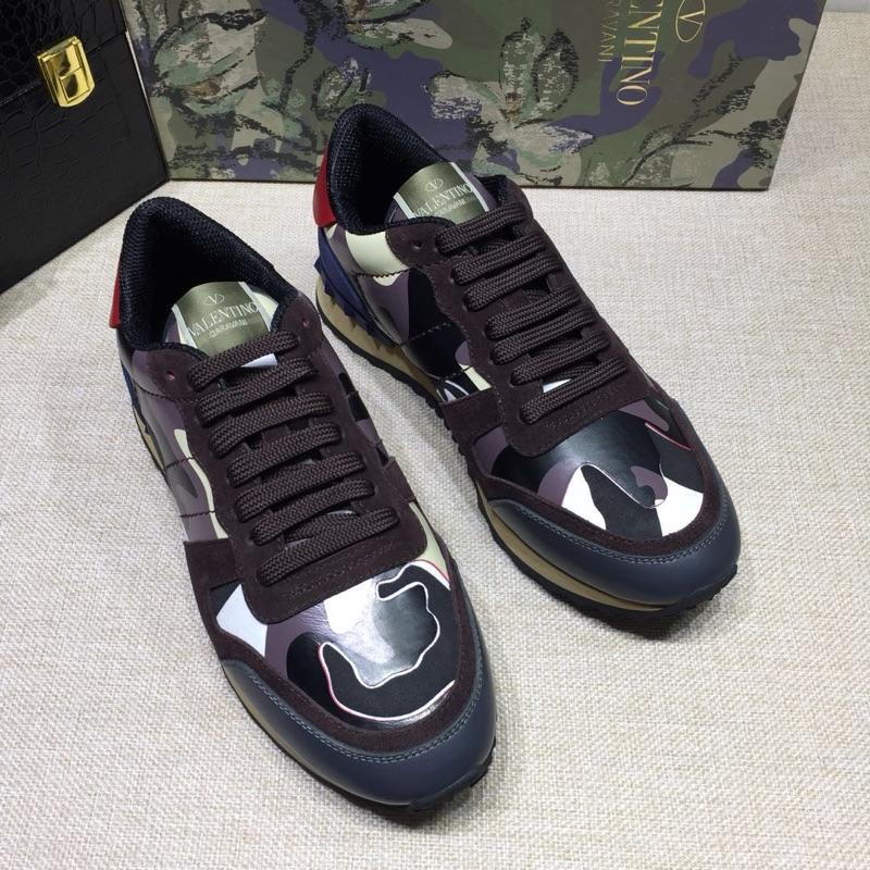 Valentino Perfect Quality Sneakers Purple and white camouflage details with beige soles MS071445